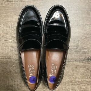 Franco Sarto Black Patent Loafers